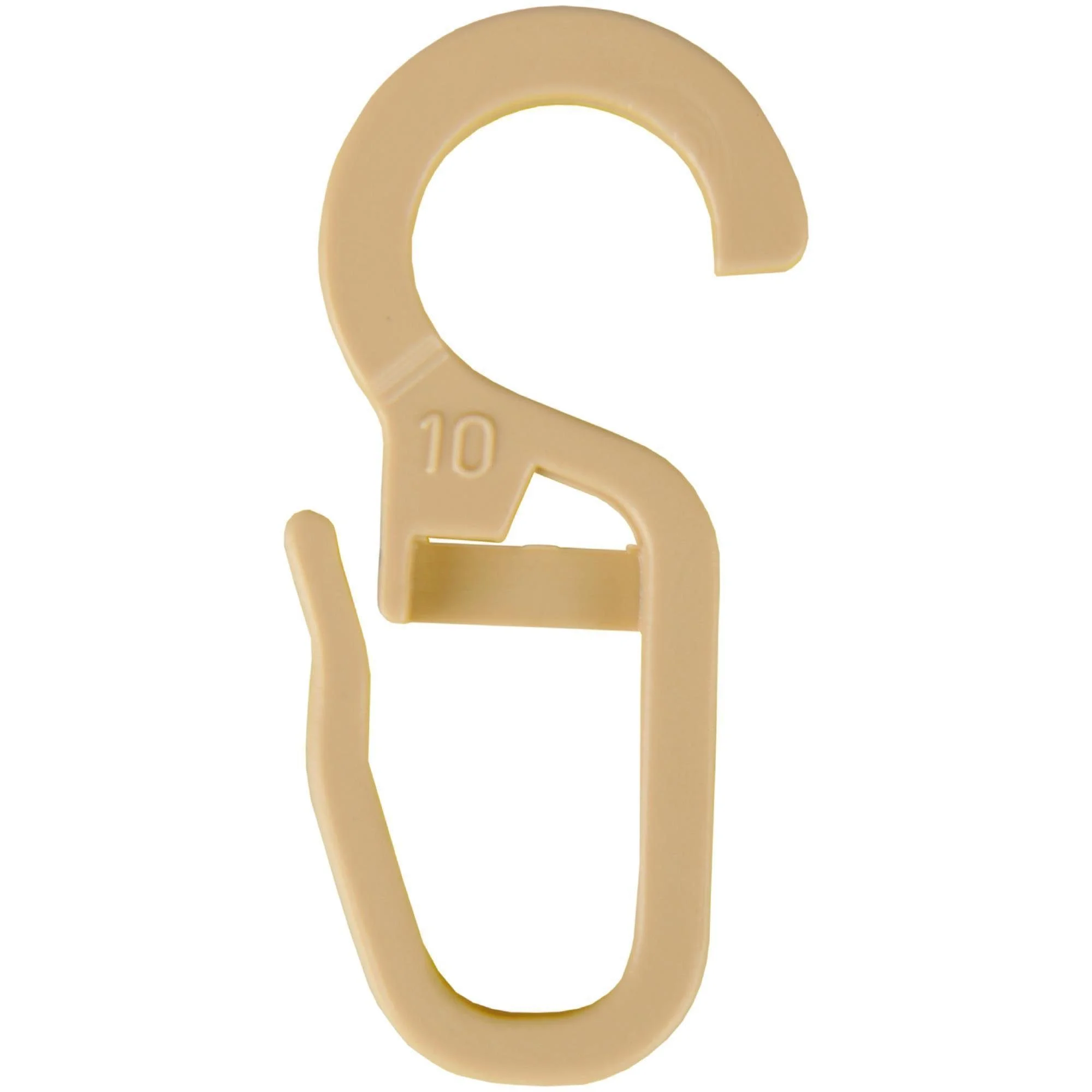 Bestlivings Faltenlegehaken & Gardinenringe – 10er-Set, beige, Ø 9 mm, für Gardinenstangen bis Ø 40 mm