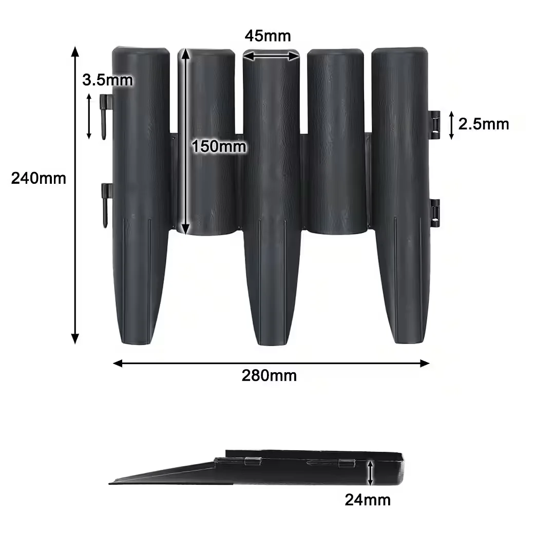 CLANMACY Rasenkante 14m 50 Stk Holzoptik