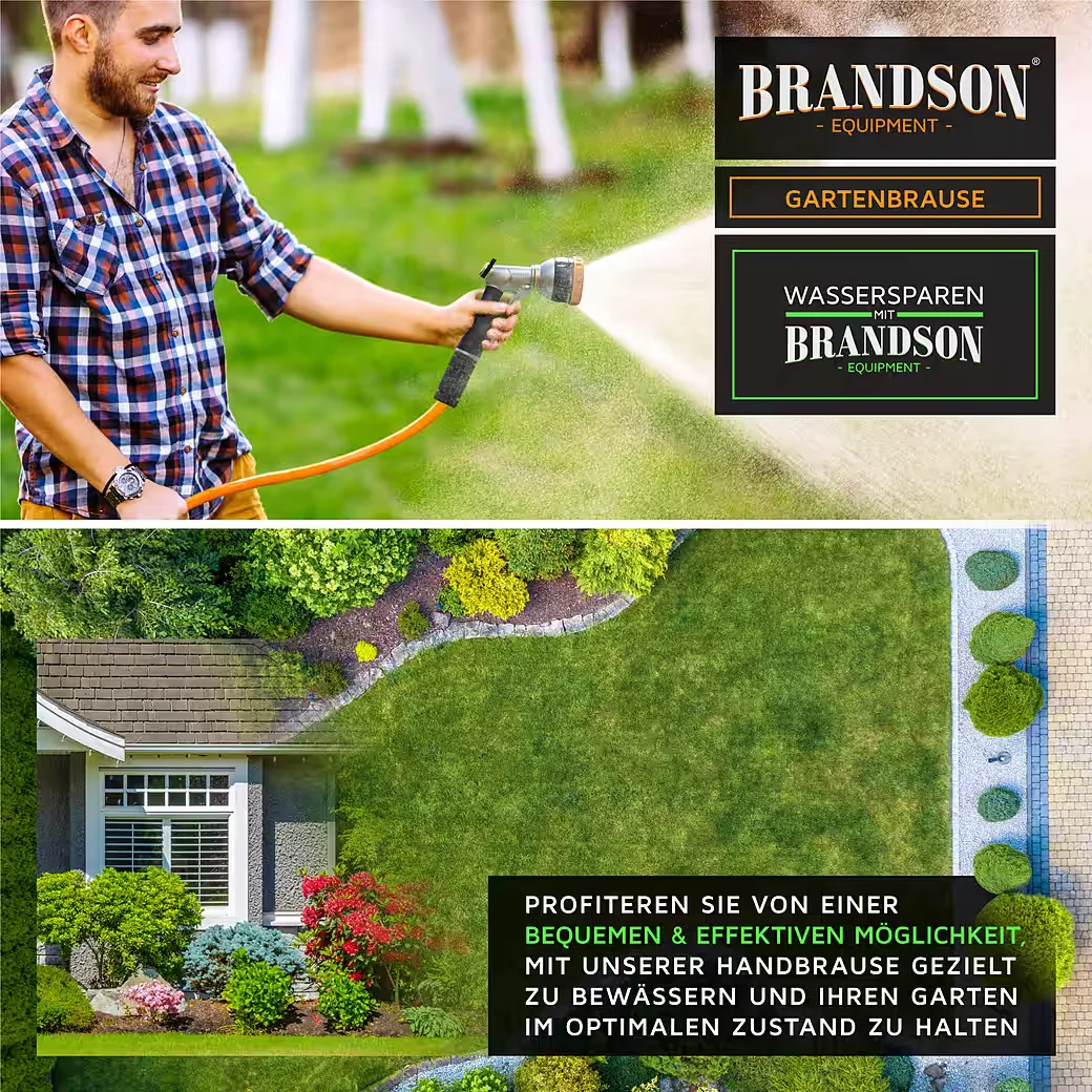 Brandson Gartenbrause Metall 8 Sprühmodi