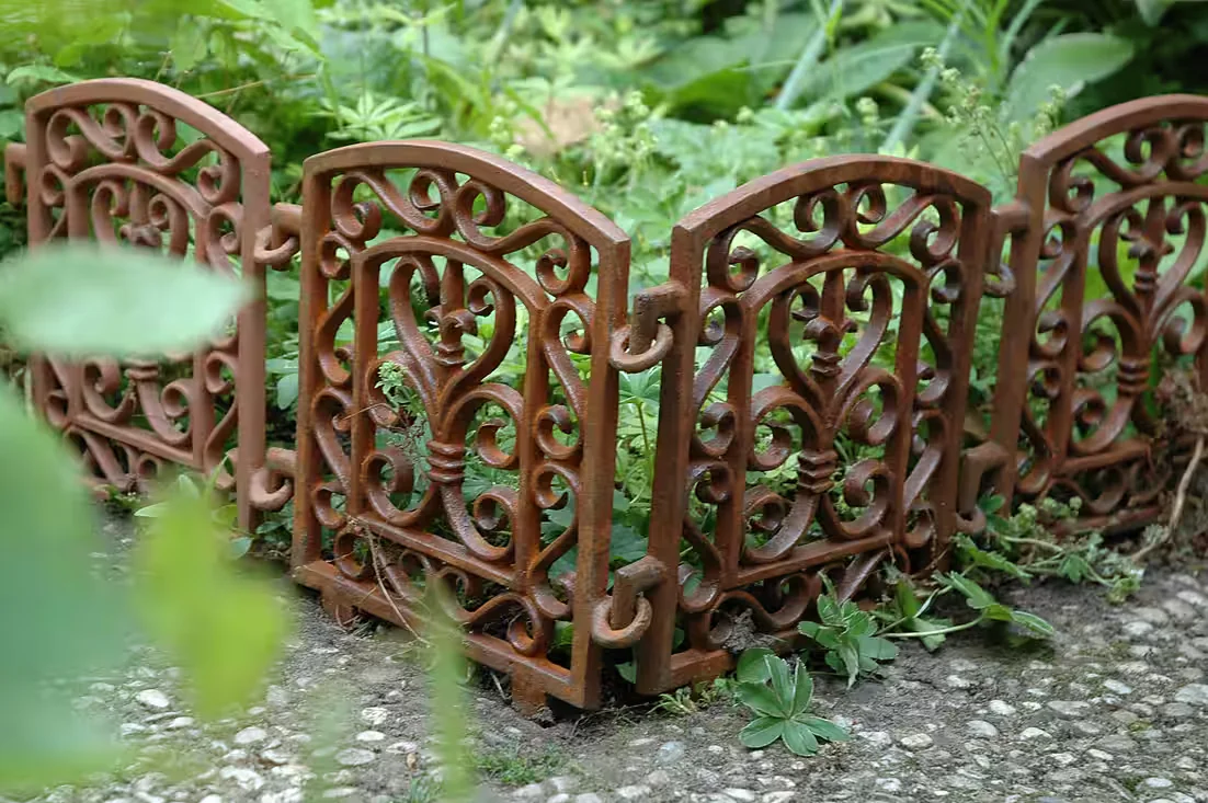 DEKOWUNDER Gusseiserner Beetzaun Garten