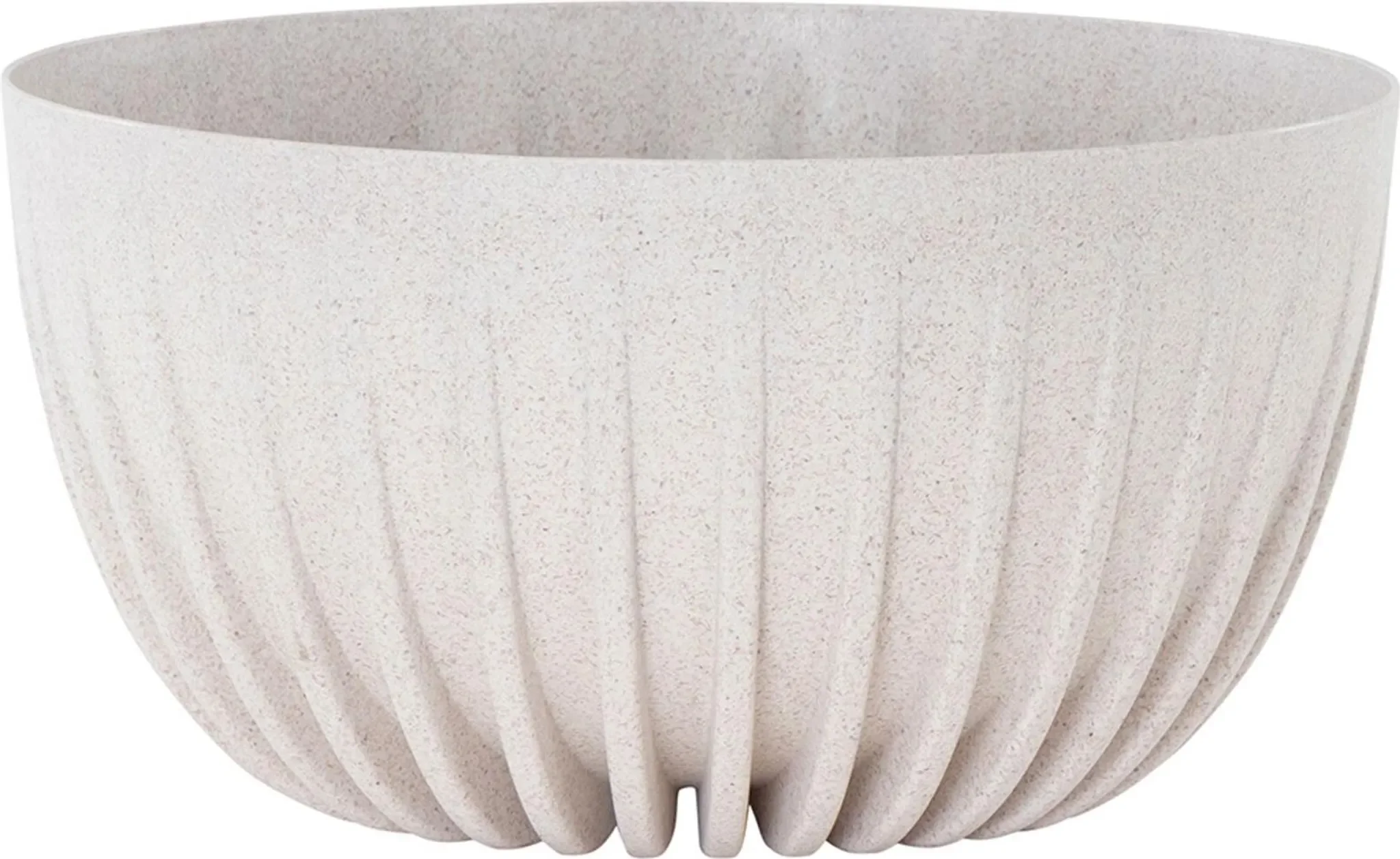 SIENA GARDEN ECO Pflanzschale PALMA 30 – Weiß, Ø 30 cm, Kunststoff & Holzfaser