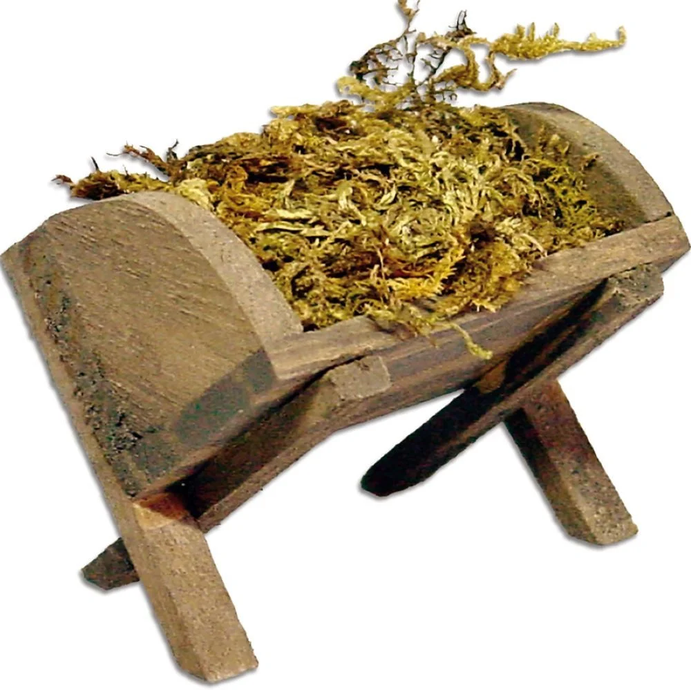 FADEDA Krippen-Zubehör – Futterkrippe mit Moos, Höhe 5,5 cm