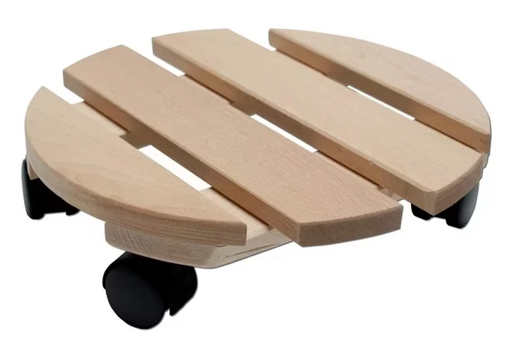 SPETEBO Rollbrett Holz Pflanzenroller Buche massiv Ø 30 cm