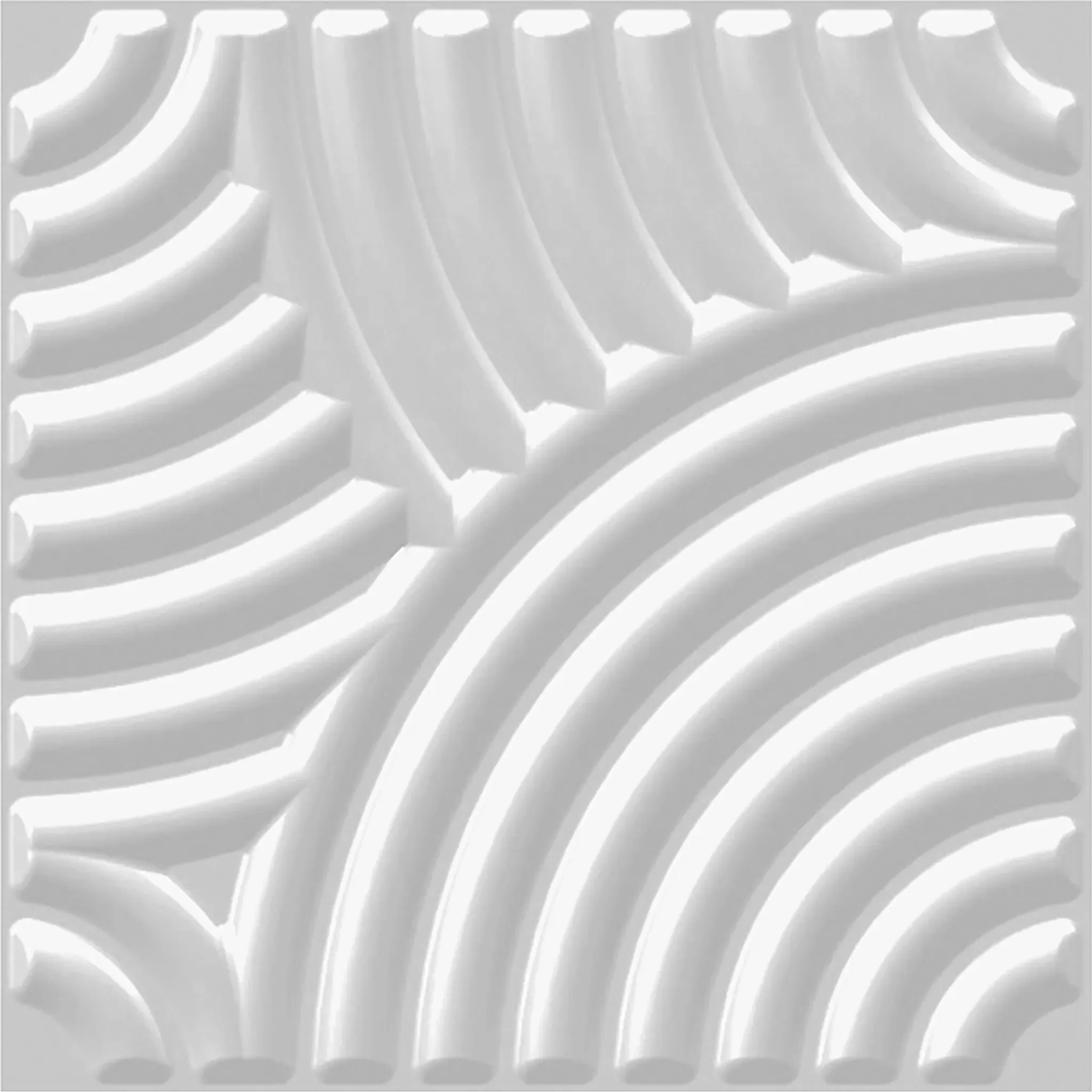 3D Wandpaneel JULIA – Zuckerrohr & Bambusfaser, Weiß, 50x50 cm