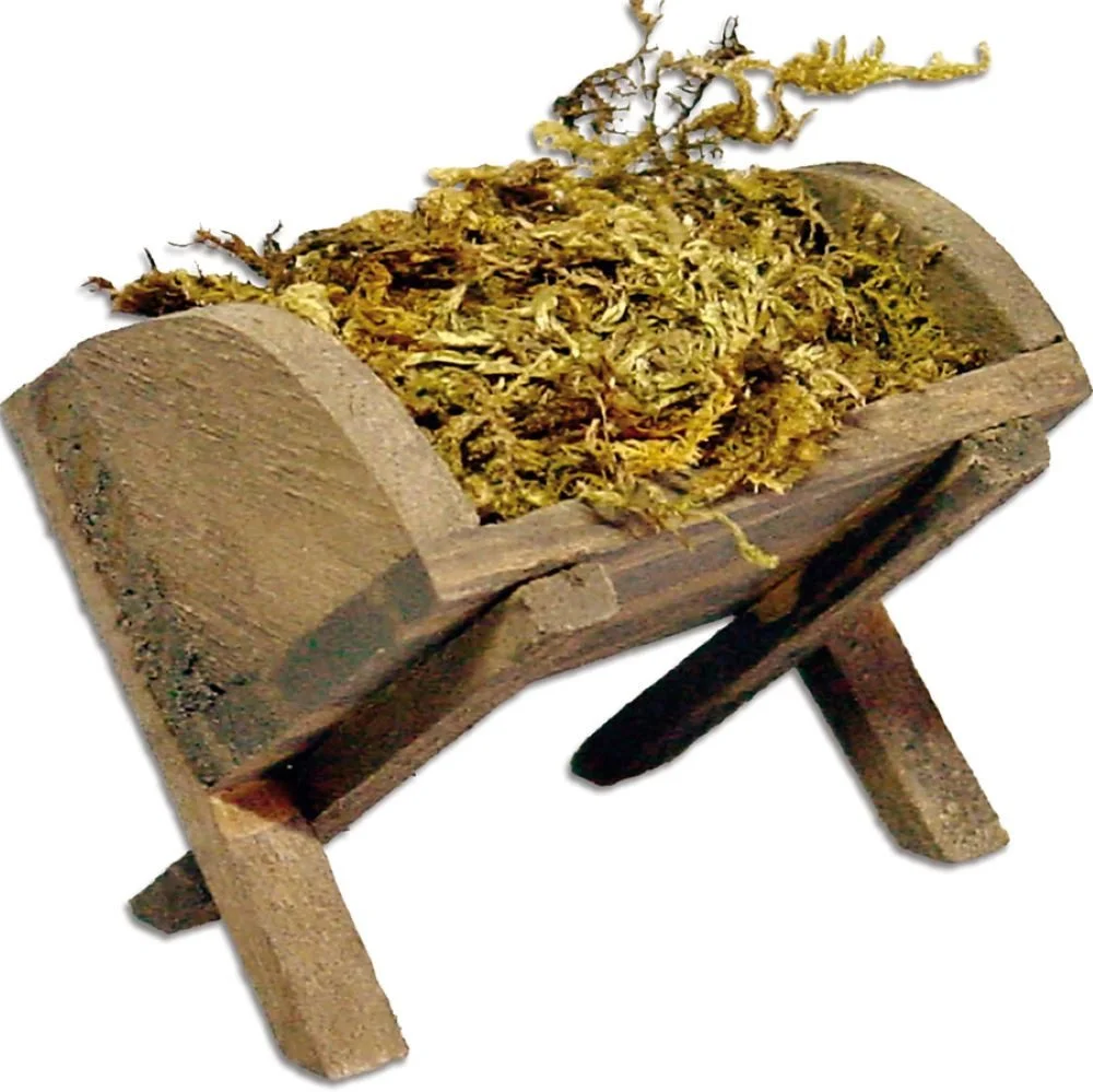 FADEDA Krippen-Zubehör – Futterkrippe mit Moos, Höhe 6 cm