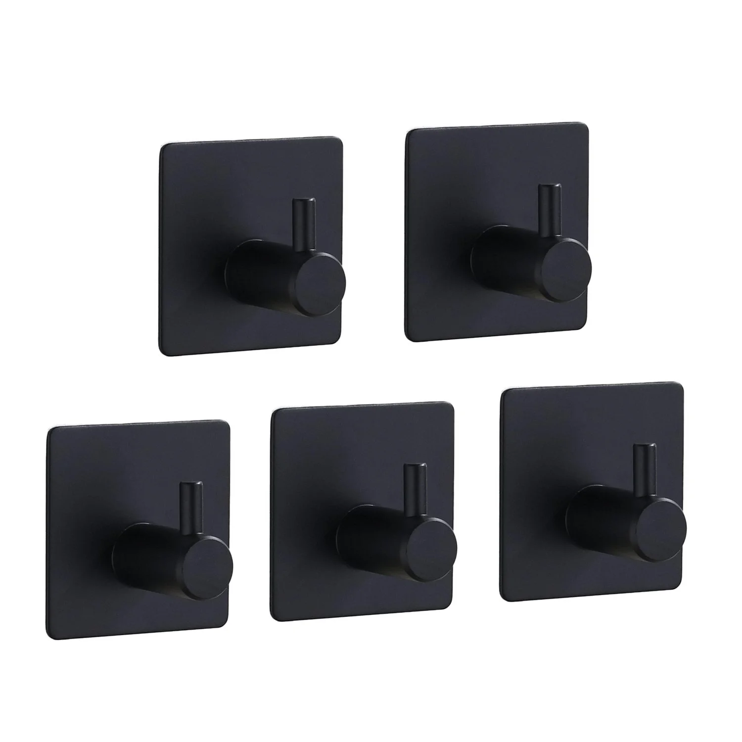 Handtuchhaken „TECBULL“ – 5er-Set aus Edelstahl, selbstklebend