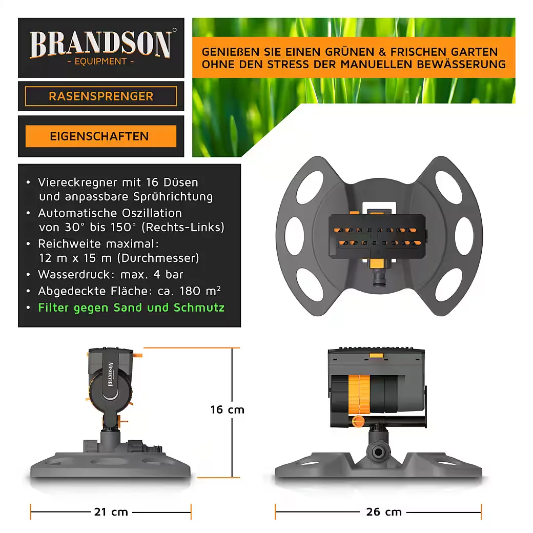 Brandson Viereckregner Rasensprenger