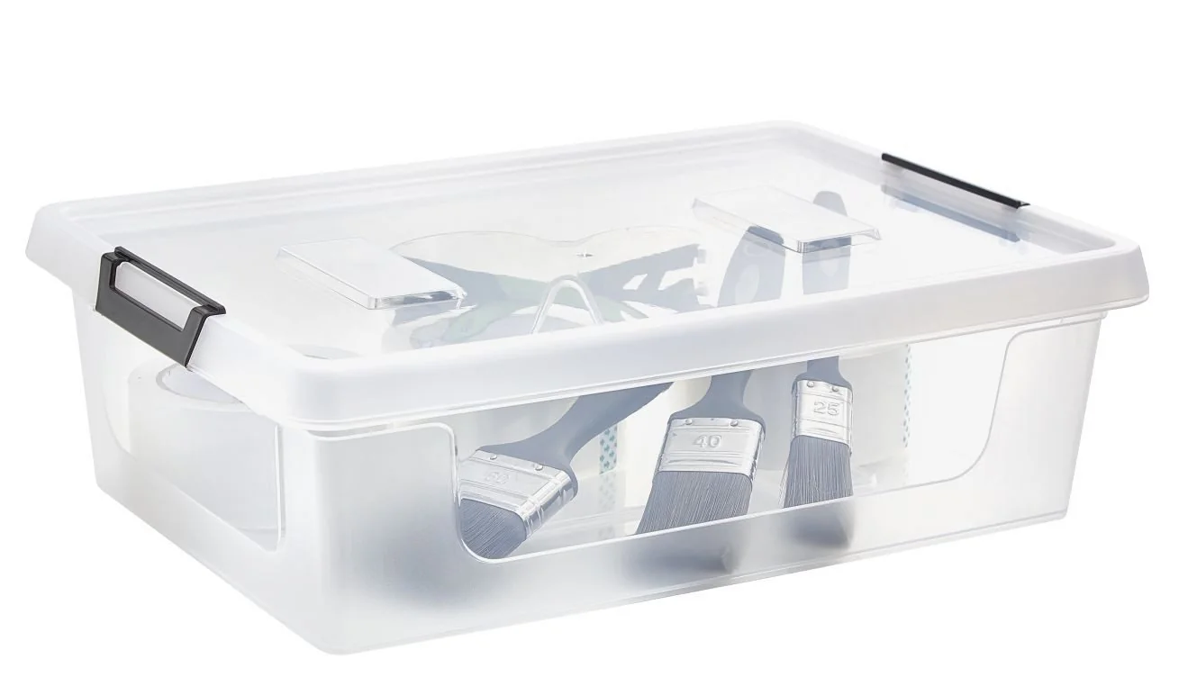 GARDISSIMO Aufbewahrungsbox 5 er Set mit Deckel "Clip" 9 Liter Kunststoff Boxen Stapelboxen
