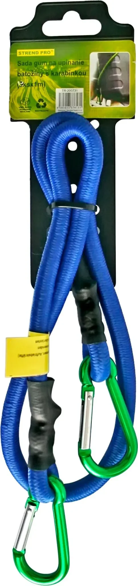 STREND PRO Gummispanner GB012 – 100 cm, Ø10 mm, mit Karabinerhaken, 12 kg Traglast