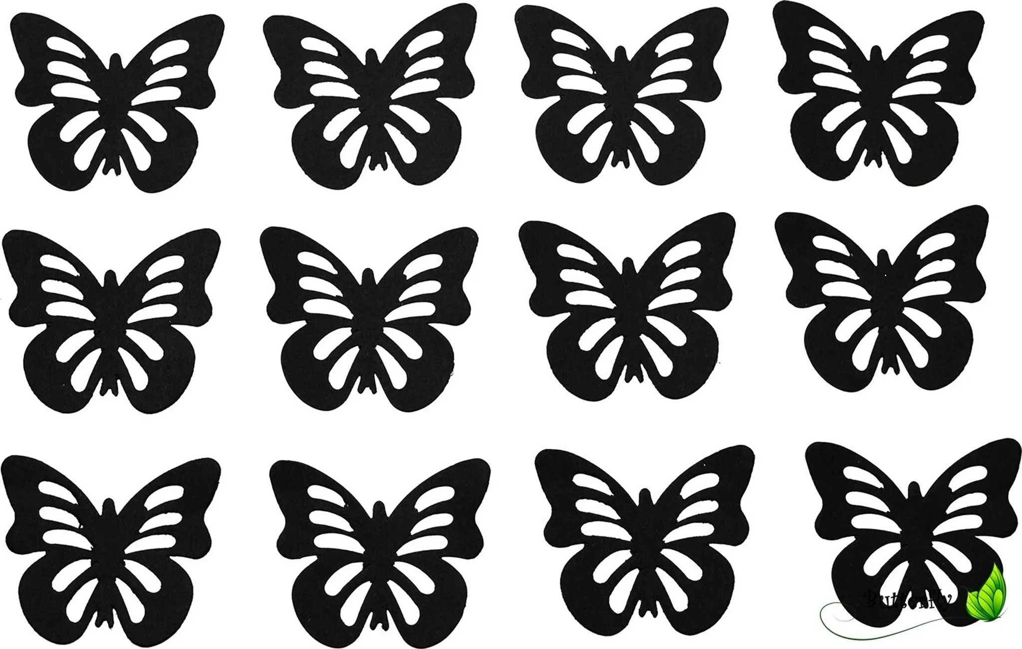 Creativery 3D Schmetterlinge Papier-Aufkleber – Schwarz