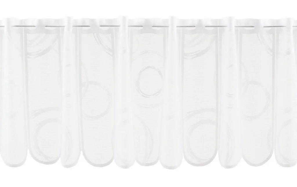 Gardinen Kranzusch – Scheibengardine „Kringel“, Stangendurchzug, transparent