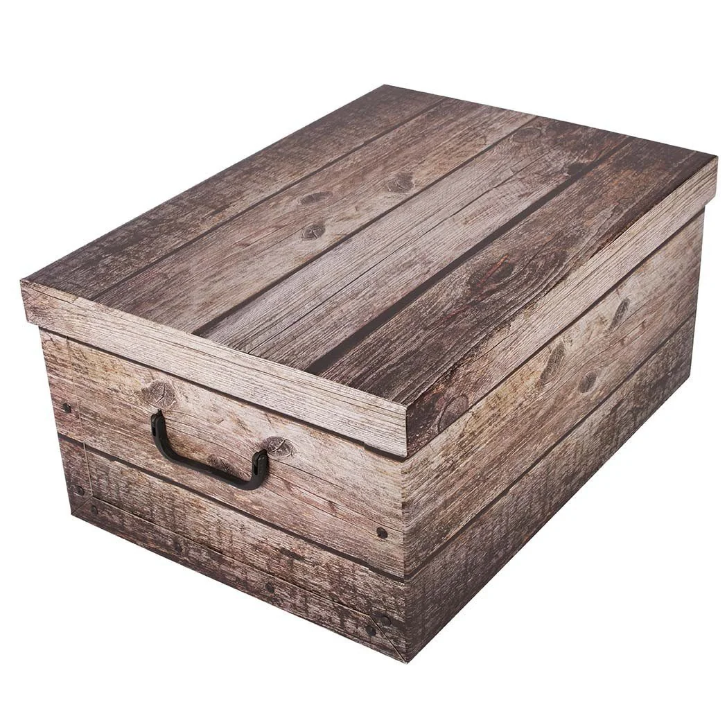 KREHER Aufbewahrungsbox Holz Grau Karton