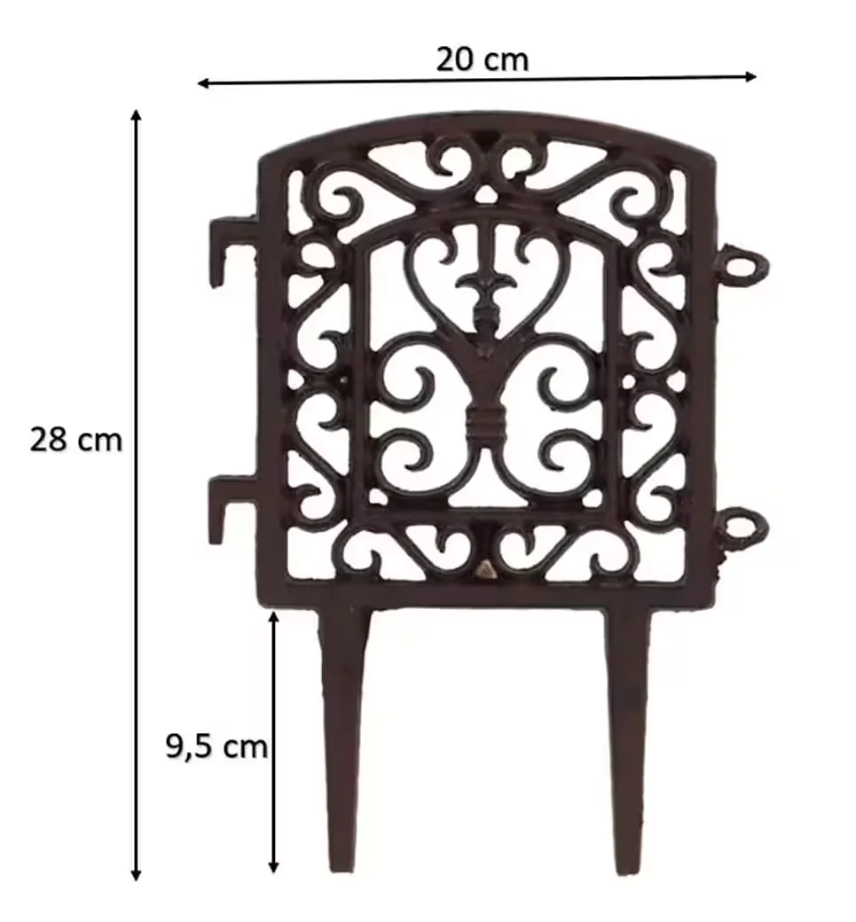 DEKOWUNDER Gusseiserner Beetzaun Garten