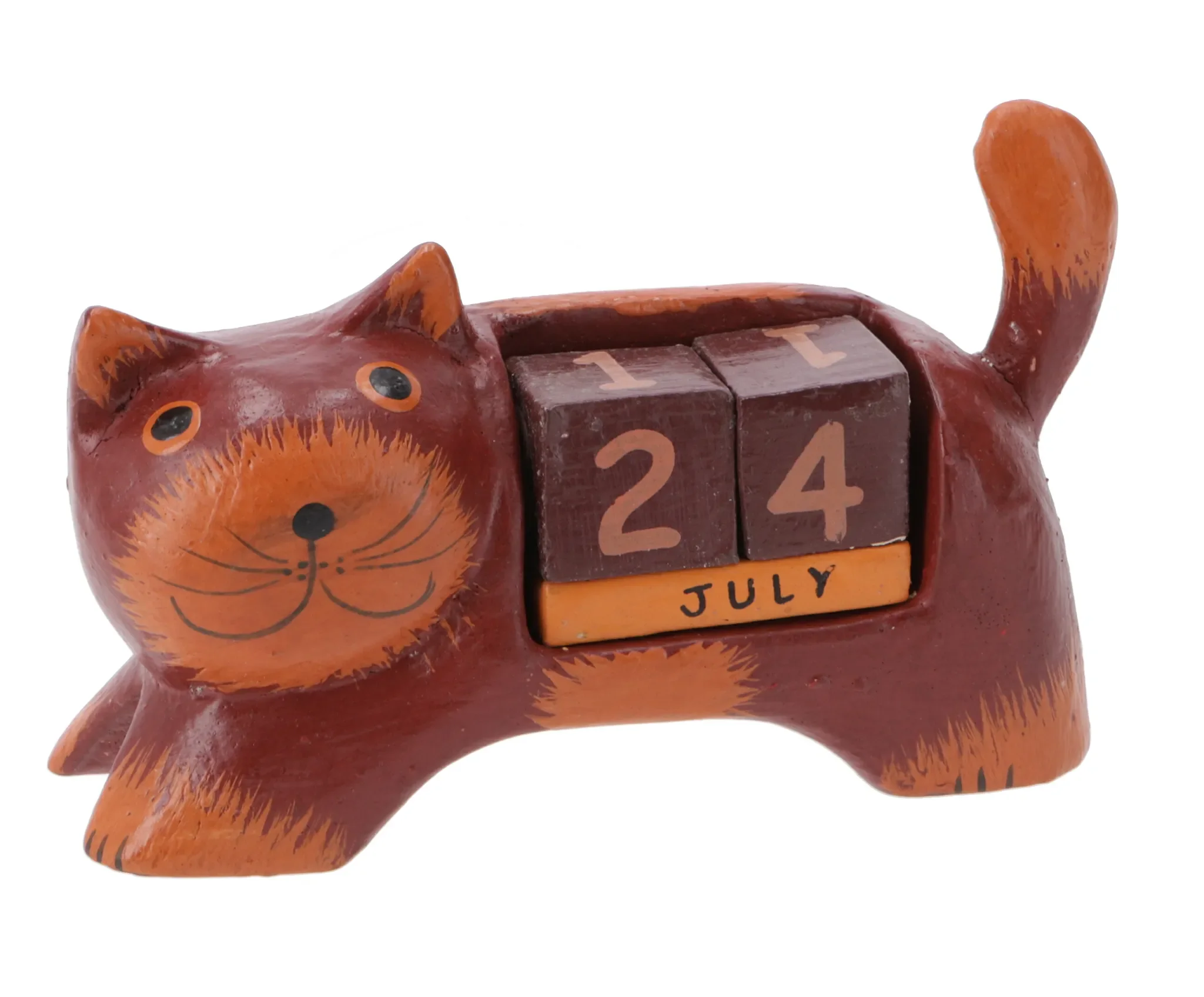 Guru-Shop – Holzkalender „Katze Bordeaux“